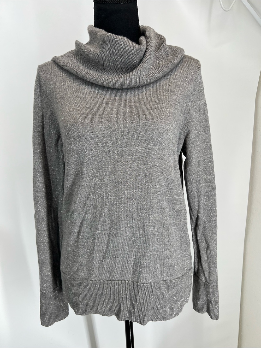 Talbots Heather Gray Cowl Neck Sweater